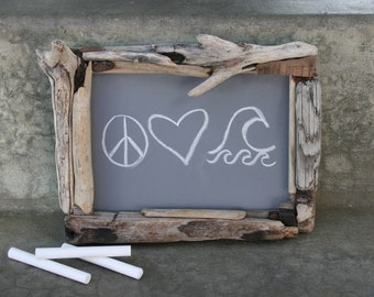 Driftwood Chalkboard, Rustic Home Decor, Beach Home Decor, Message board (Made to Order) peacelovedriftwood