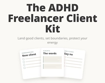 ADHD-klantenpakket voor freelancers | E-mailtemplates voor klantwerving, grenzen en follow-up | Checklist voor zelfstandigen