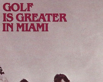 Vintage 1980s Miami Florida Golf Souvenir Promotional Brochure Map