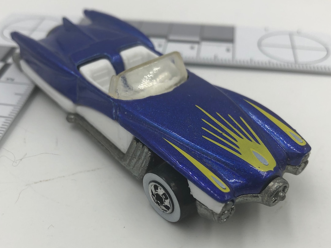 Vintage 1990s Blue and White Convertible Die Cast Car Street Beast