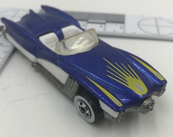 Vintage 1990s Blue and White Convertible Die Cast Car Street Beast