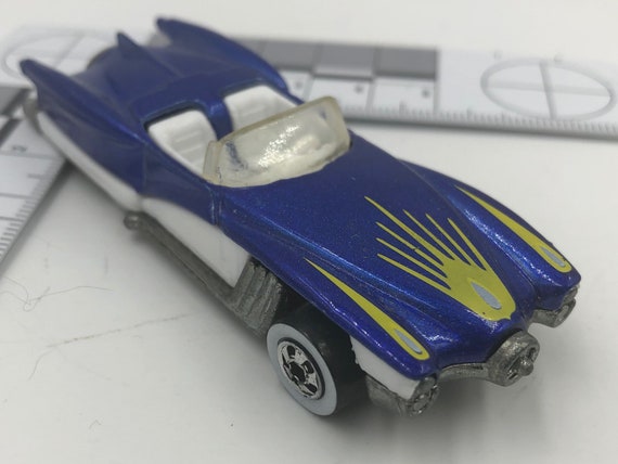 Vintage 1990s Blue and White Convertible Die Cast Car Street Beast