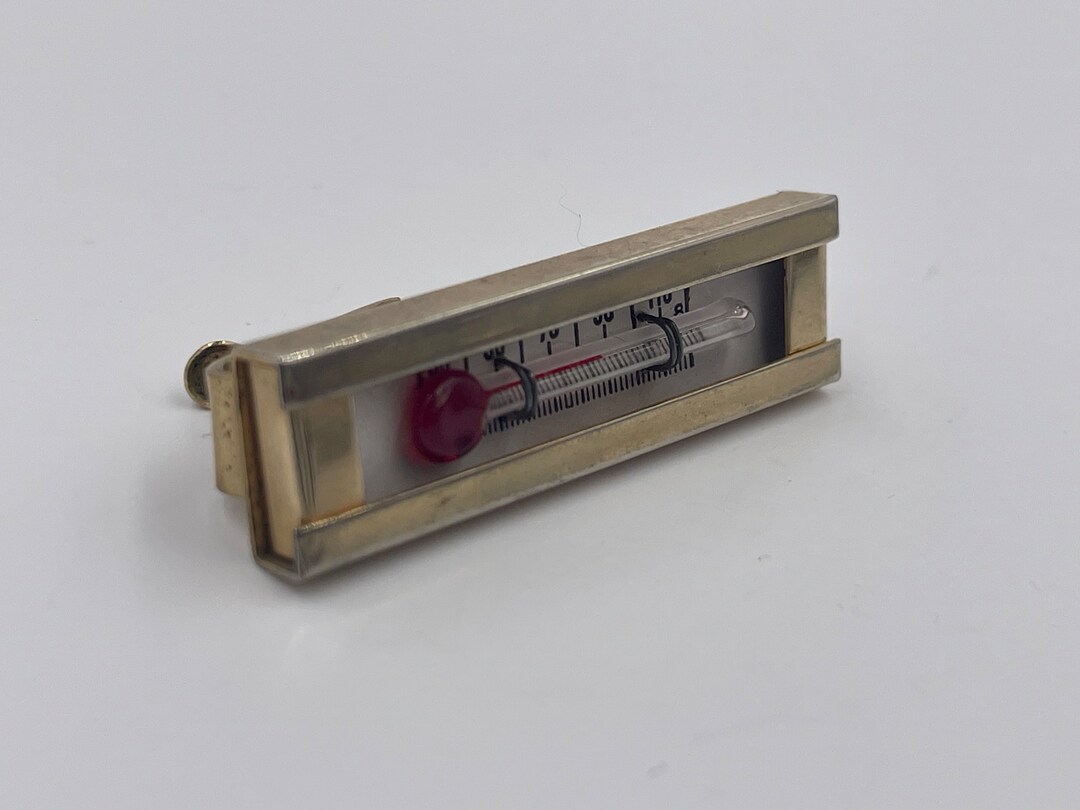 Vintage Goldstone Thermometer Tie Clip Etsy