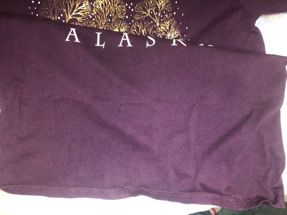 Vintage 1990s Alaska Purple Cotton Souvenir T-Shi… - image 5