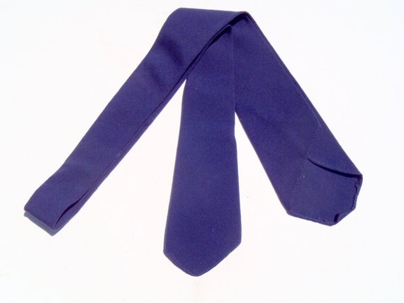 Vintage 1950s Solid Navy Blue Uniform Tie - image 3