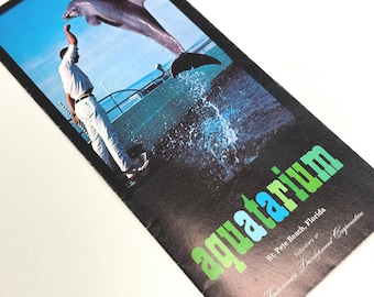 Vintage 1970s Aquatarium Trifold Brochure – St. Pete Beach Marine Theme Park Ephemera