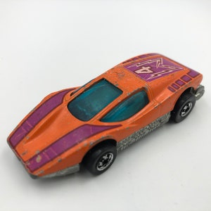 Vintage 1979 Hot Wheels Classy Customs Large Charge Orange Die Cast Car Hong Kong