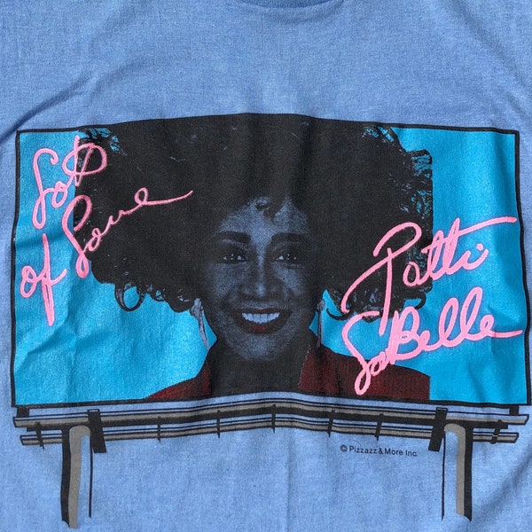 Vintage 1980s Light Blue Patti Labelle Lots of Love Billboard T-Shirt XXL Screen Stars