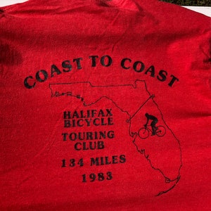 Vintage 1983 Halifax Bicycle Touring Club T-Shirt - Healthknit - Made in USA