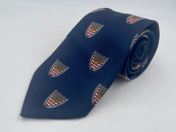 Vintage 1980s Navy Blue Souvenir Tie from The Ame… - image 1