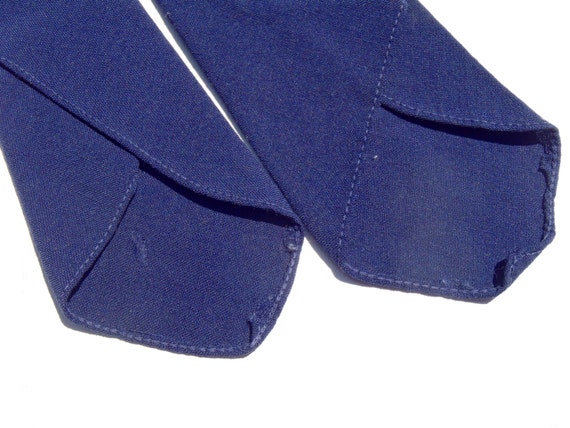 Vintage 1950s Solid Navy Blue Uniform Tie - image 4