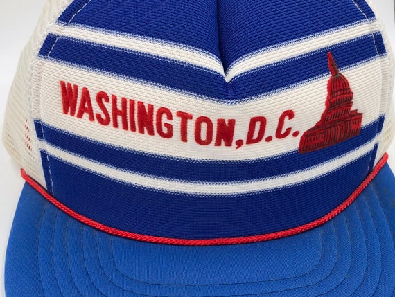 Vintage 1980s Red White and Blue Souvenir Trucker… - image 1