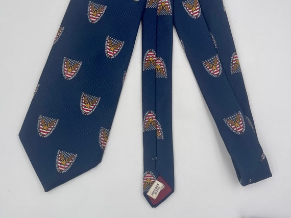 Vintage 1980s Navy Blue Souvenir Tie from The Ame… - image 5