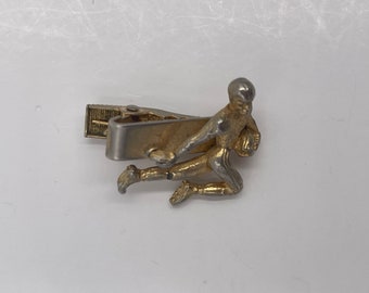 Vintage 1960s Football Player Silvertone Tie Clip