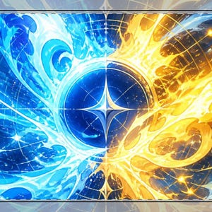 Sun and Moon Elemental Swirl Desk Mat | Stitched Edge Mouse Pad
