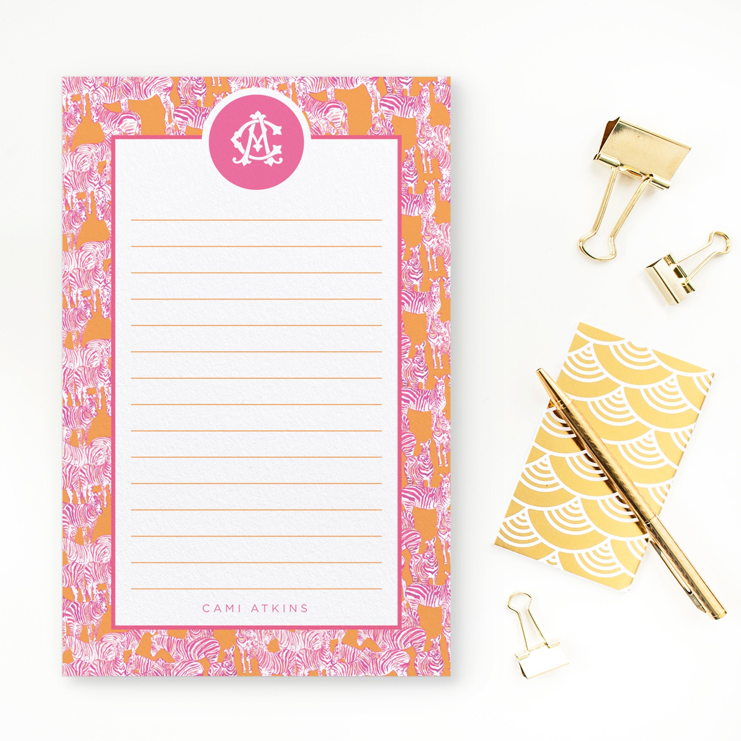 Personalized Notepad Preppy Notepad Monogram Notepad Etsy