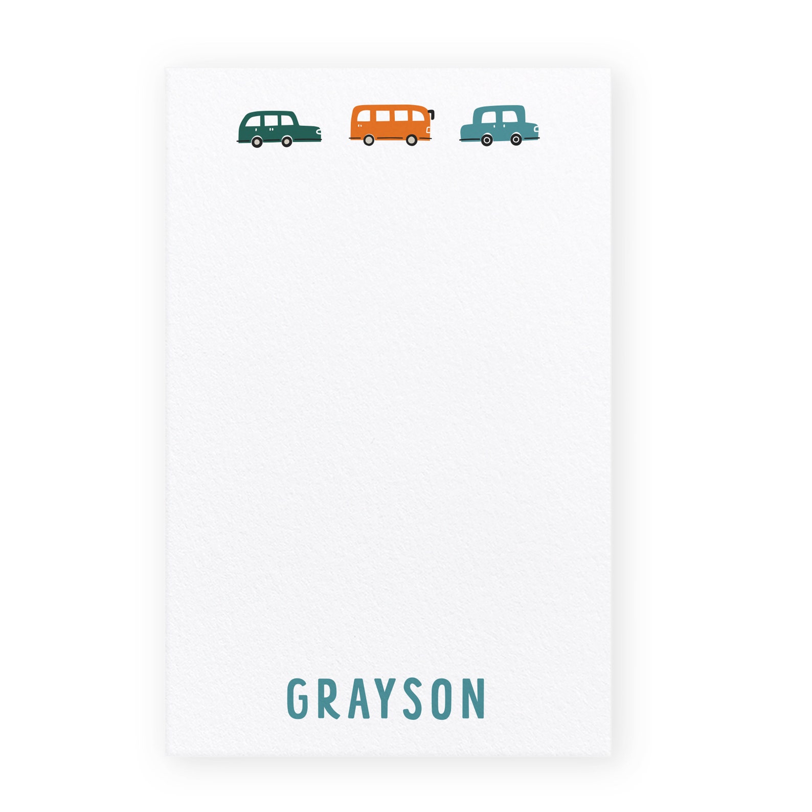 Car Notepad for Boys Personalized Stationery Pad Custom Note Etsy