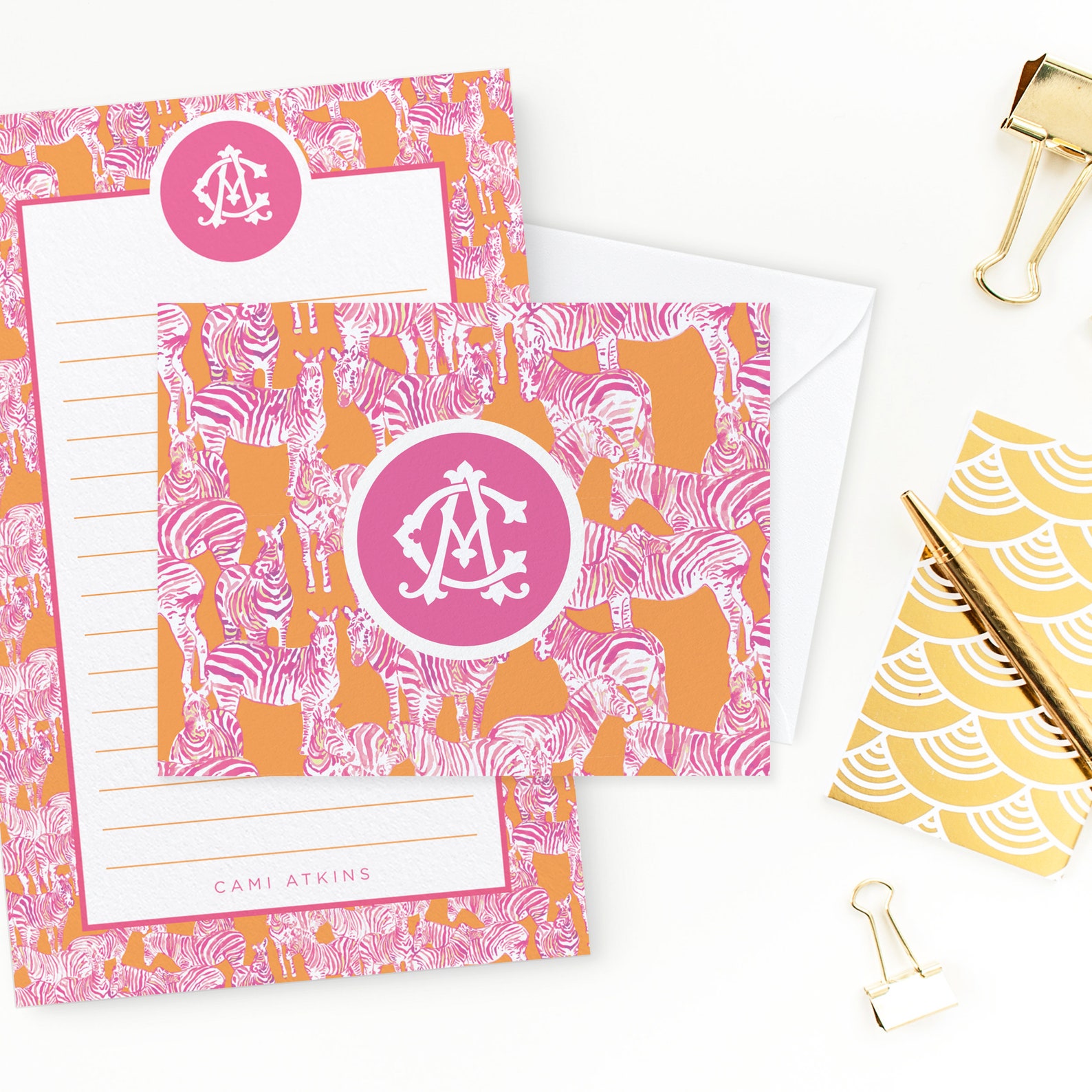 Personalized Notepad Preppy Notepad Monogram Notepad Etsy