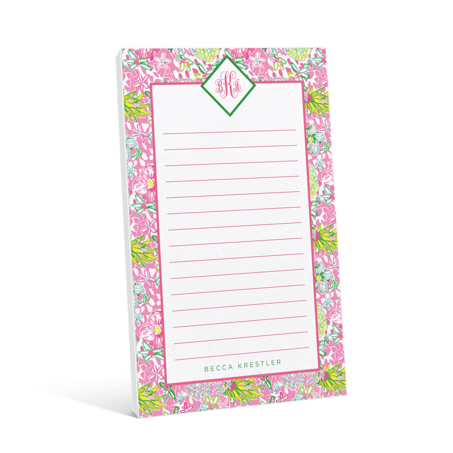 Personalized Notepad Preppy Notepad Monogram Notepad Etsy