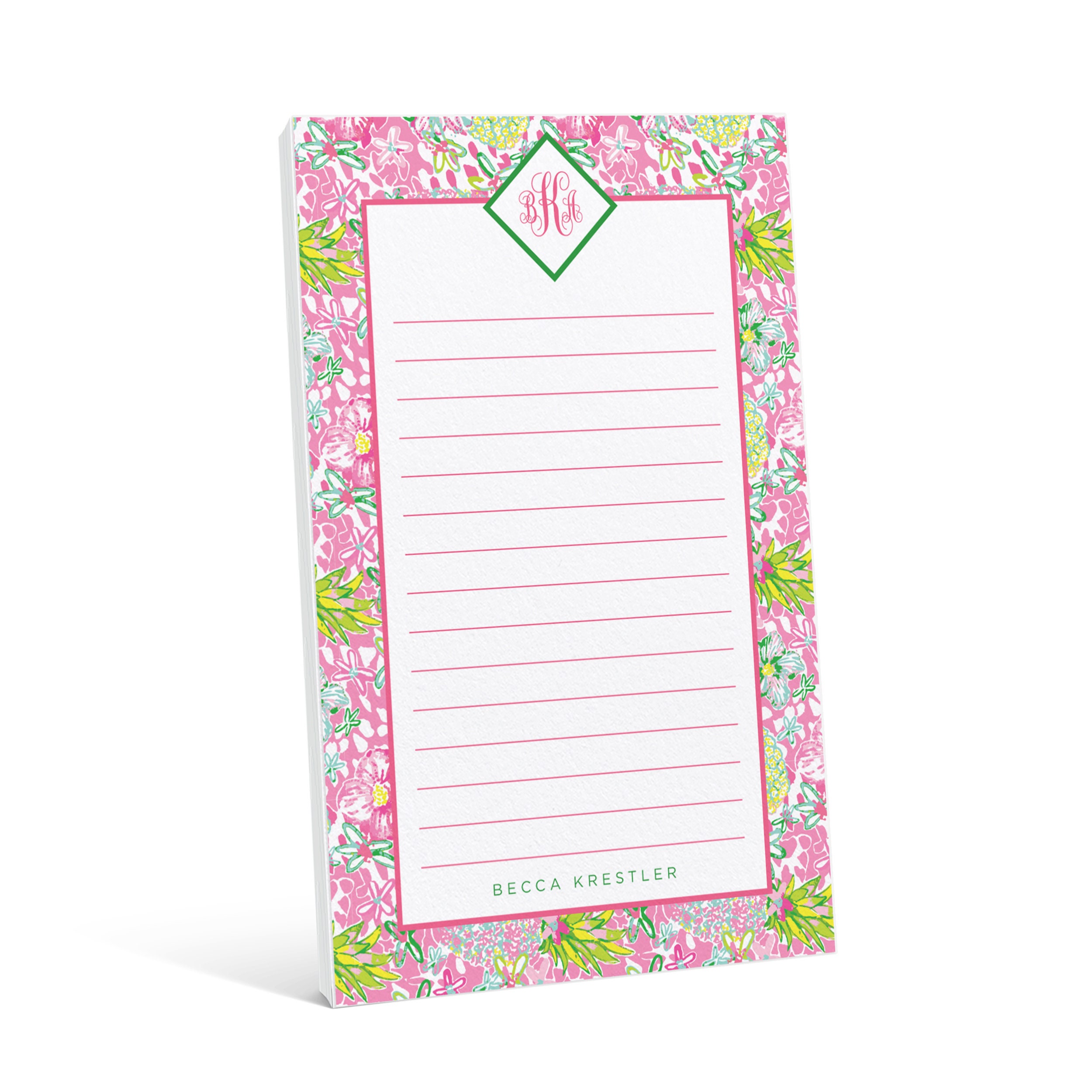 Personalized Notepad Preppy Notepad Monogram Notepad Etsy