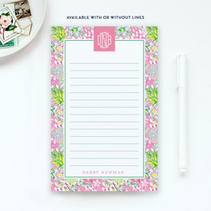 Personalized Notepad, Preppy Notepad, Monogram Notepad, Personalized ...