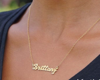 Personalized Name Necklace - Customize it With Your Name - Nameplate Necklace in 14K Gold-Filled, 10K Gold, 14K Gold, Silver