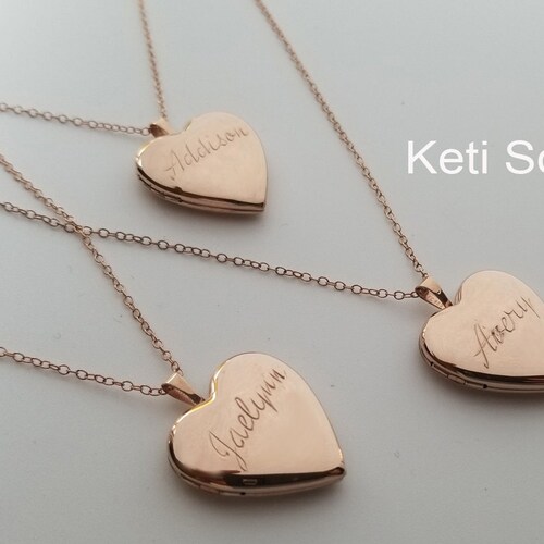 Custom Engraved Heart Locket With Name 