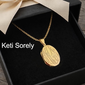Custom Engraved Oval Monogram Locket, Small to Large Sizes, Engrave Your Initials.