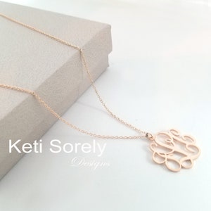 10K, 14K or 18K Solid Gold - Personalize Monogram Charm Pendant - Small to Large Sizes - Yellow, White or Rose Gold, Initials Pendant.