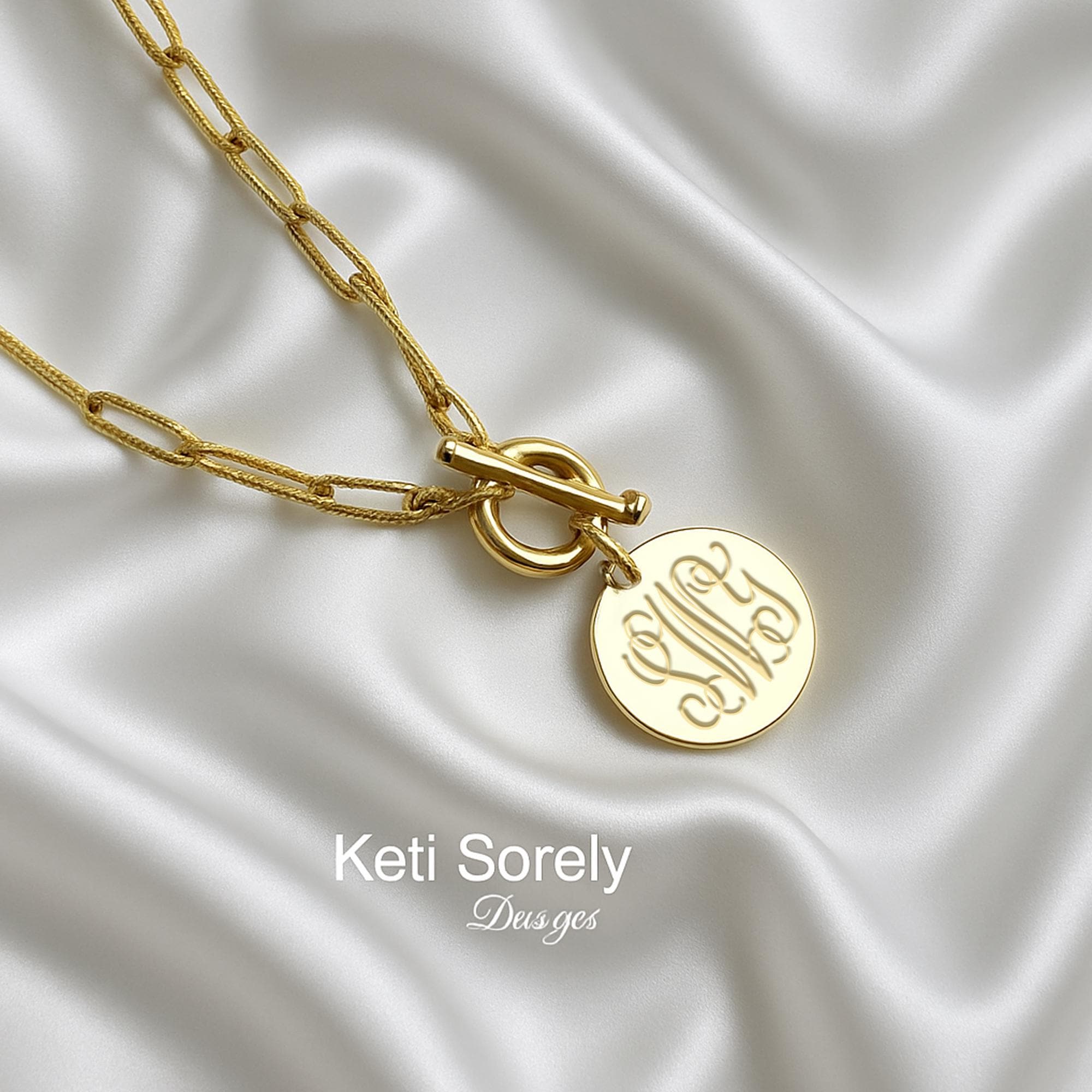 IEFWELL Layered Initial Necklaces For Women - 14K Gold Plated Paperclip Chains With Hexagon Charm