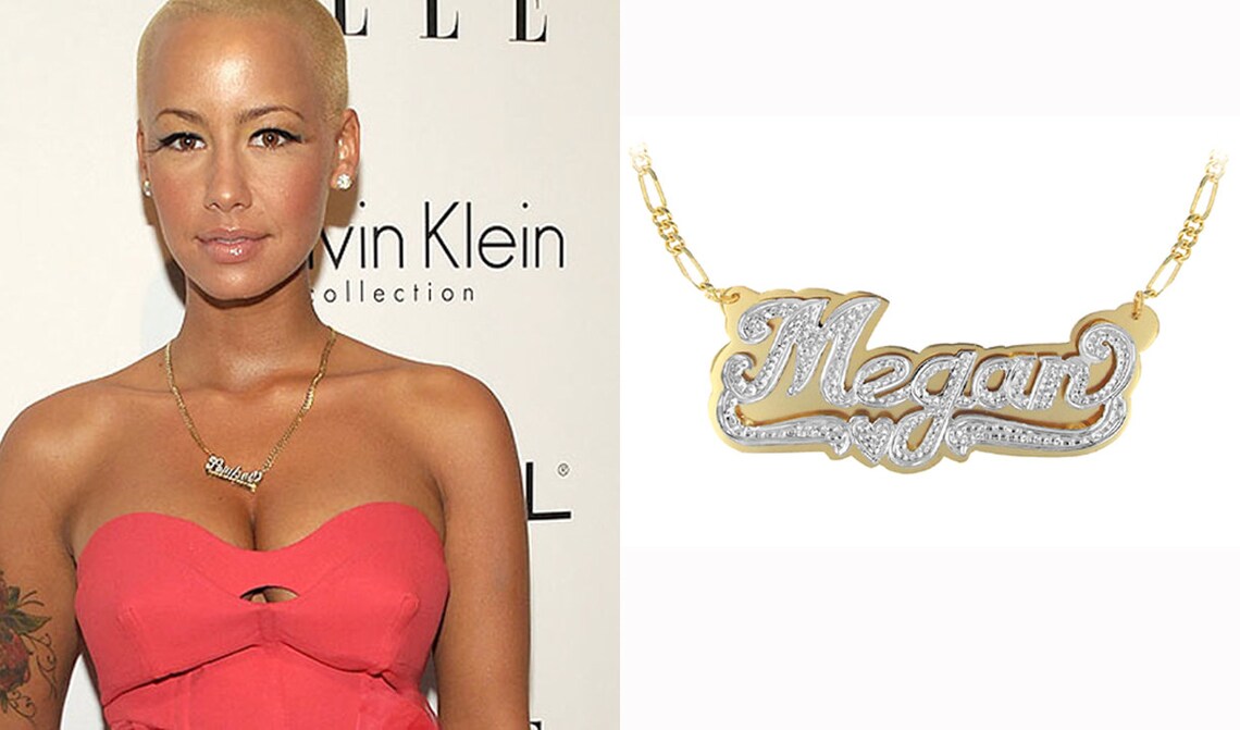 Celebrity Style Name Necklace Bling Two Tone Name order Any Etsy