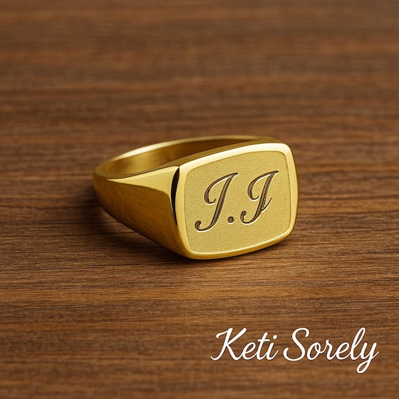 Oro massiccio 10 carati, 14 carati o 18 Anello con sigillo