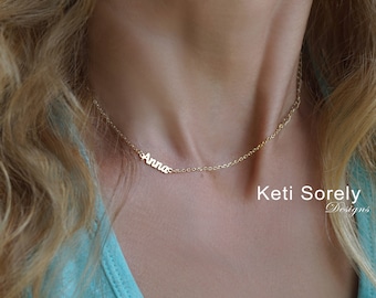 Dainty Personalized Name Necklace - Customize it With Your Name - Nameplate Necklace in Sterlng Silver, 14K Gold-Filled, 10K Gold, 14K Gold