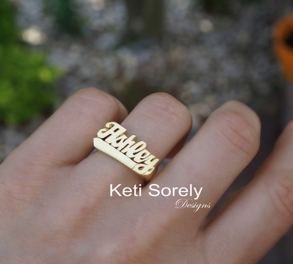 Anillo de nombre personalizado ordene Etsy España