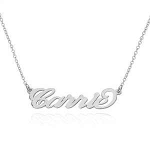 Celebrity Name Necklace from Sex and The City Order Any Name in Sterling Silver, Yellow Gold or Rose Gold. image 1