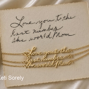 Custom Message Large Bracelet Made Using Your Handwriting, Triple Chain Solid Gold or Sterling Silver