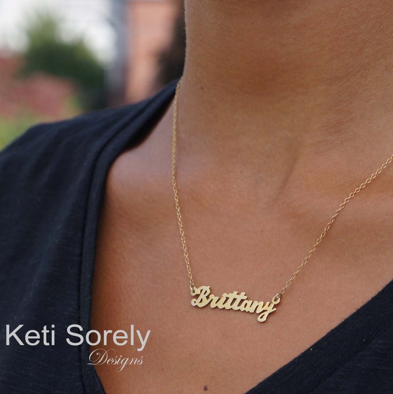 Personalized Name Necklace Customize it With Your Name Nameplate Necklace in 14K Gold-Filled, 10K Gold, 14K Gold, Silver image 2