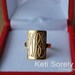 10K, 14K or 18K Solid Gold Ring - Hand Engraved Monogrammed Initials ...