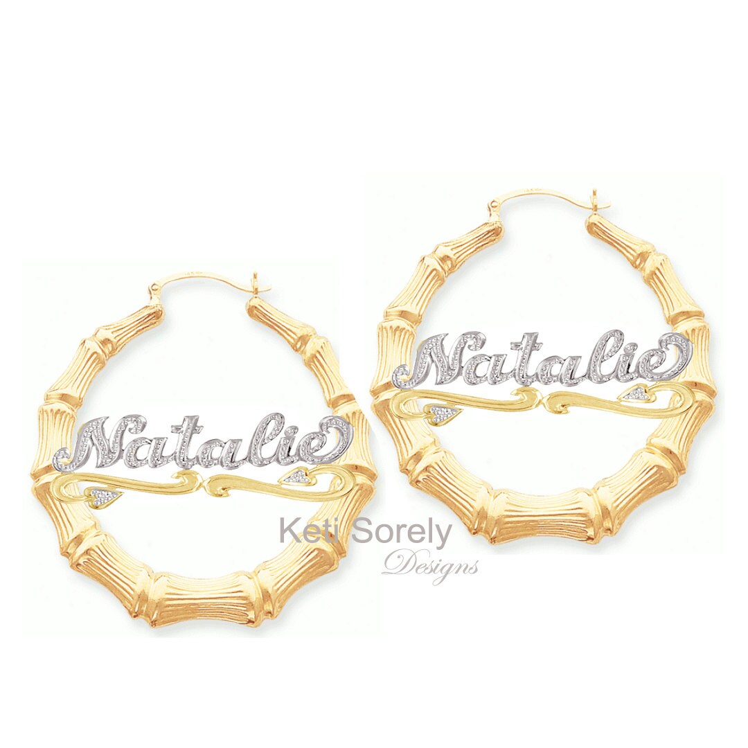 Nameplate bamboo earrings Clearance