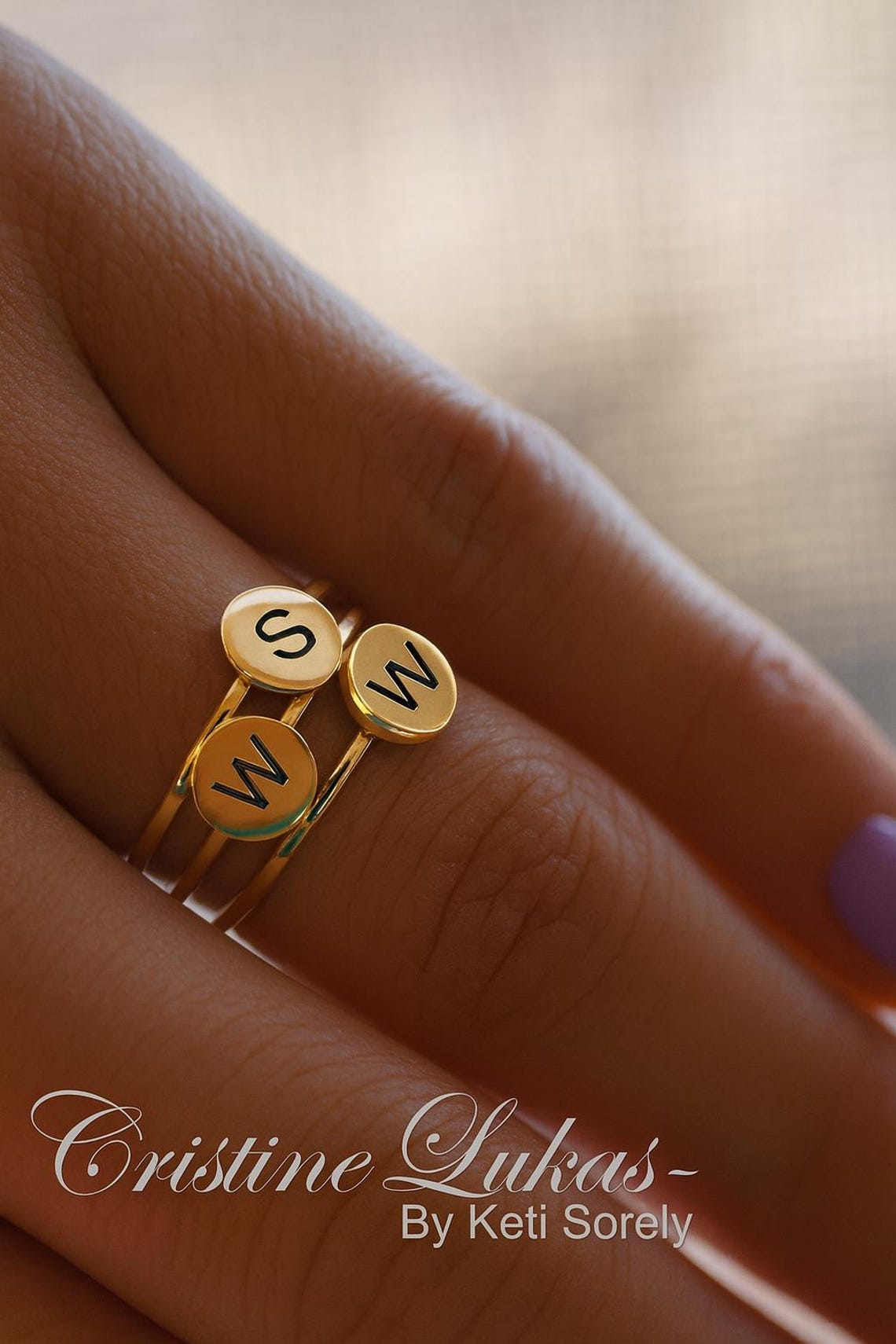 Create Your Stacking Rings Set Using Your Personal or Family Initials ...