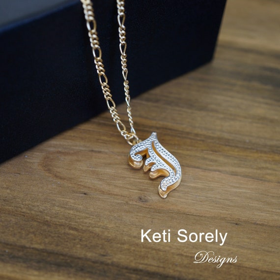 Handmade 3D Initial Necklace With 