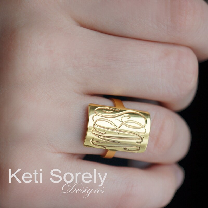 14k Gold Monogram - Etsy