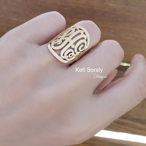 Monogram Ring - Etsy