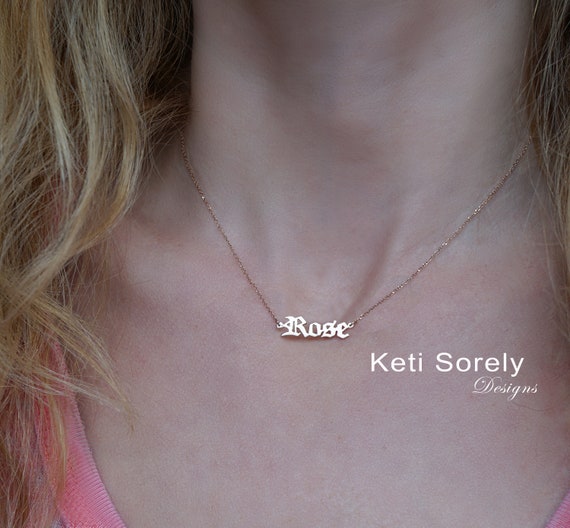 Personalized Name Necklace in Old 