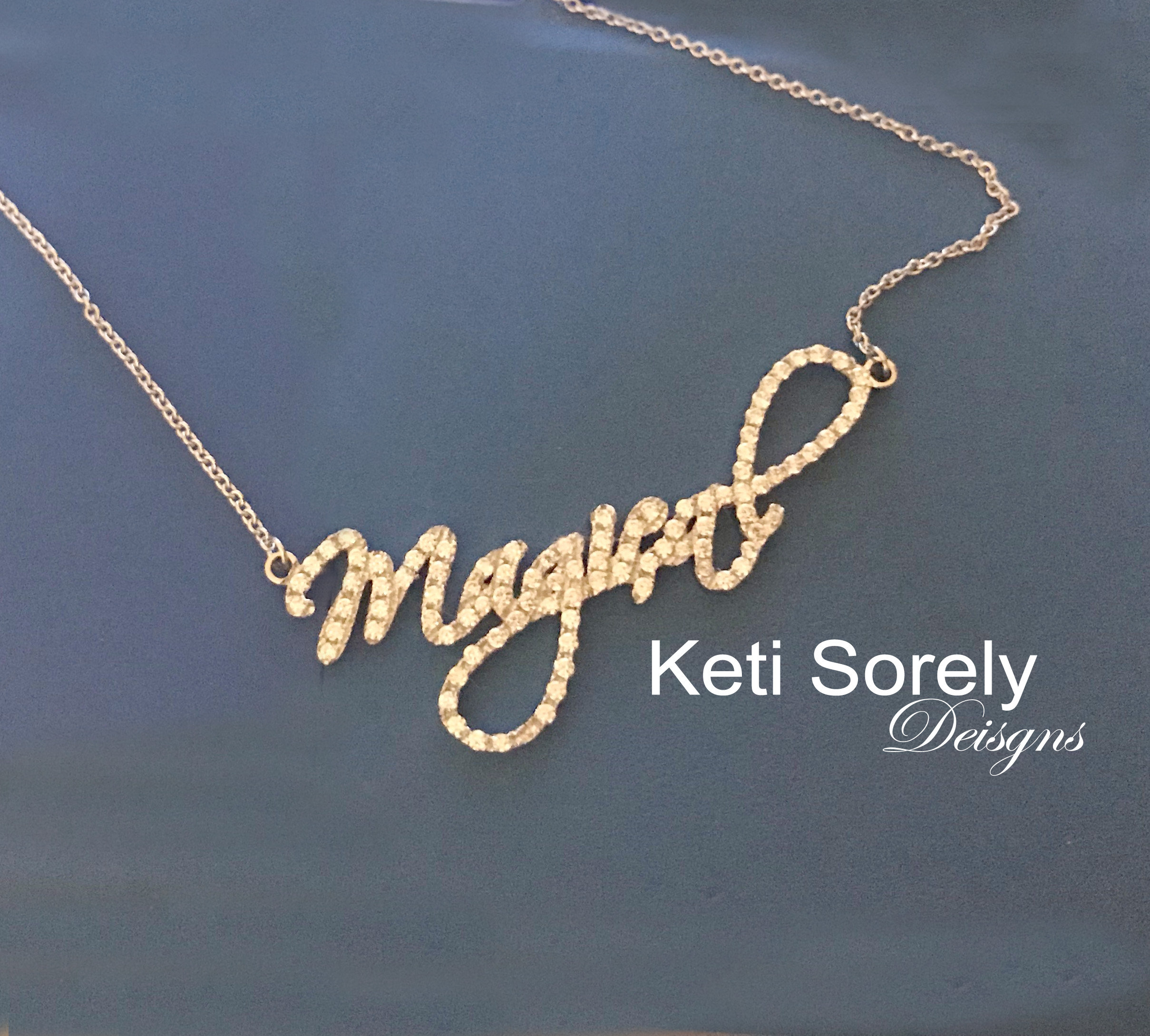 Handmade Fancy Script Name Necklace 