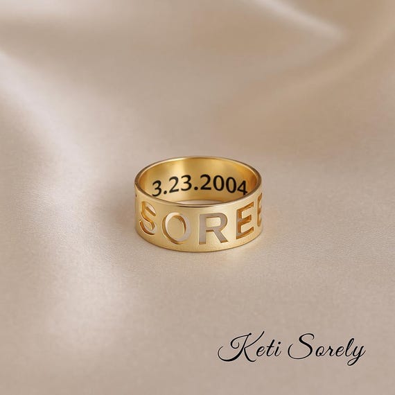 10K, 14K or 18K Solid Gold or Sterling Silver Unisex Personalized