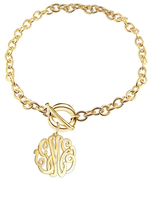 Personalized Monogram Charm Bracelet With Large Link Chain and -  Israel