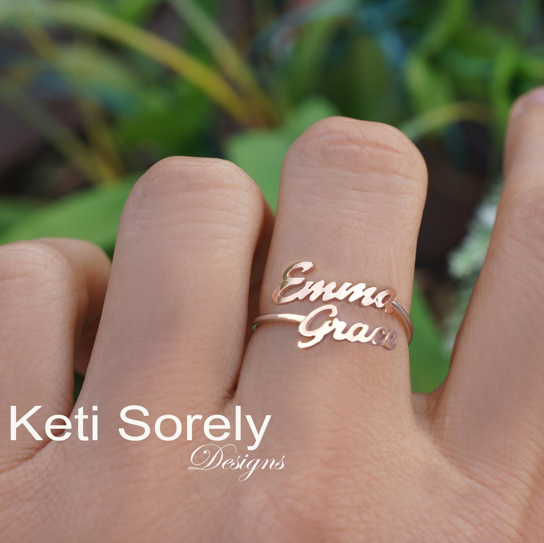 Dainty Custom Name Signet Bar Ring | Caitlyn Minimalist