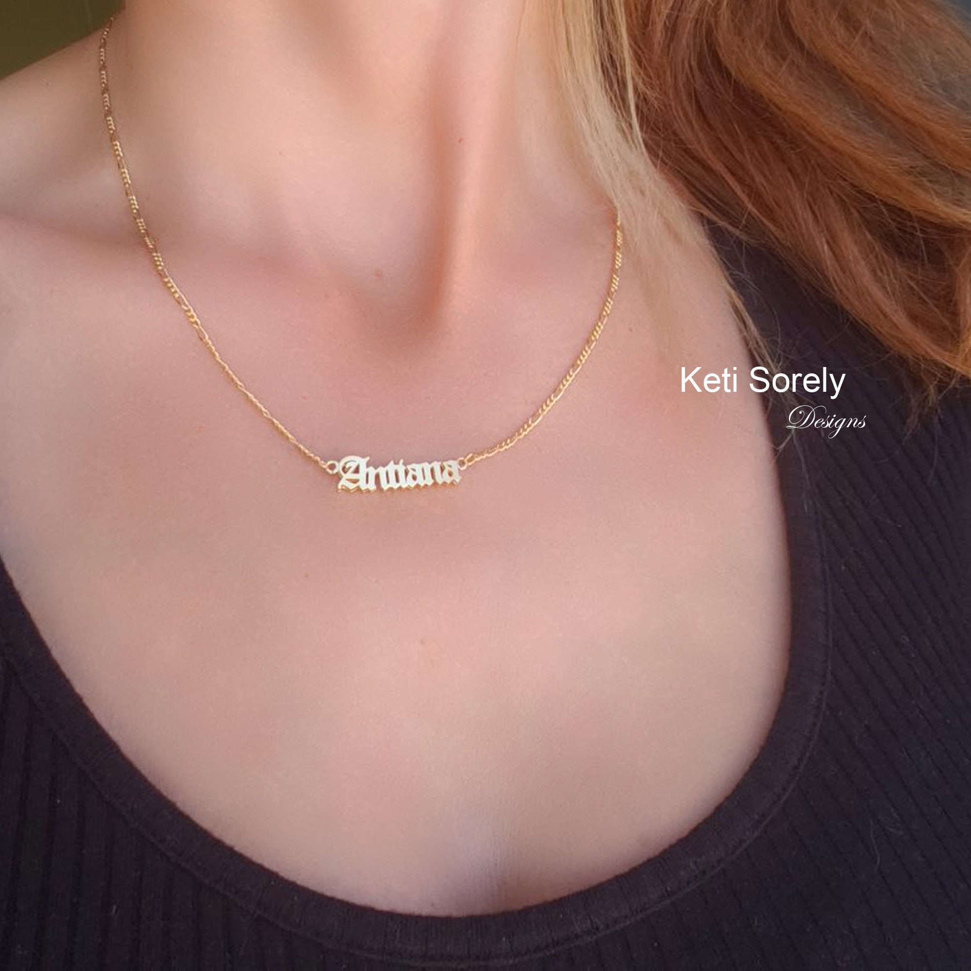 Celebrity store name necklace