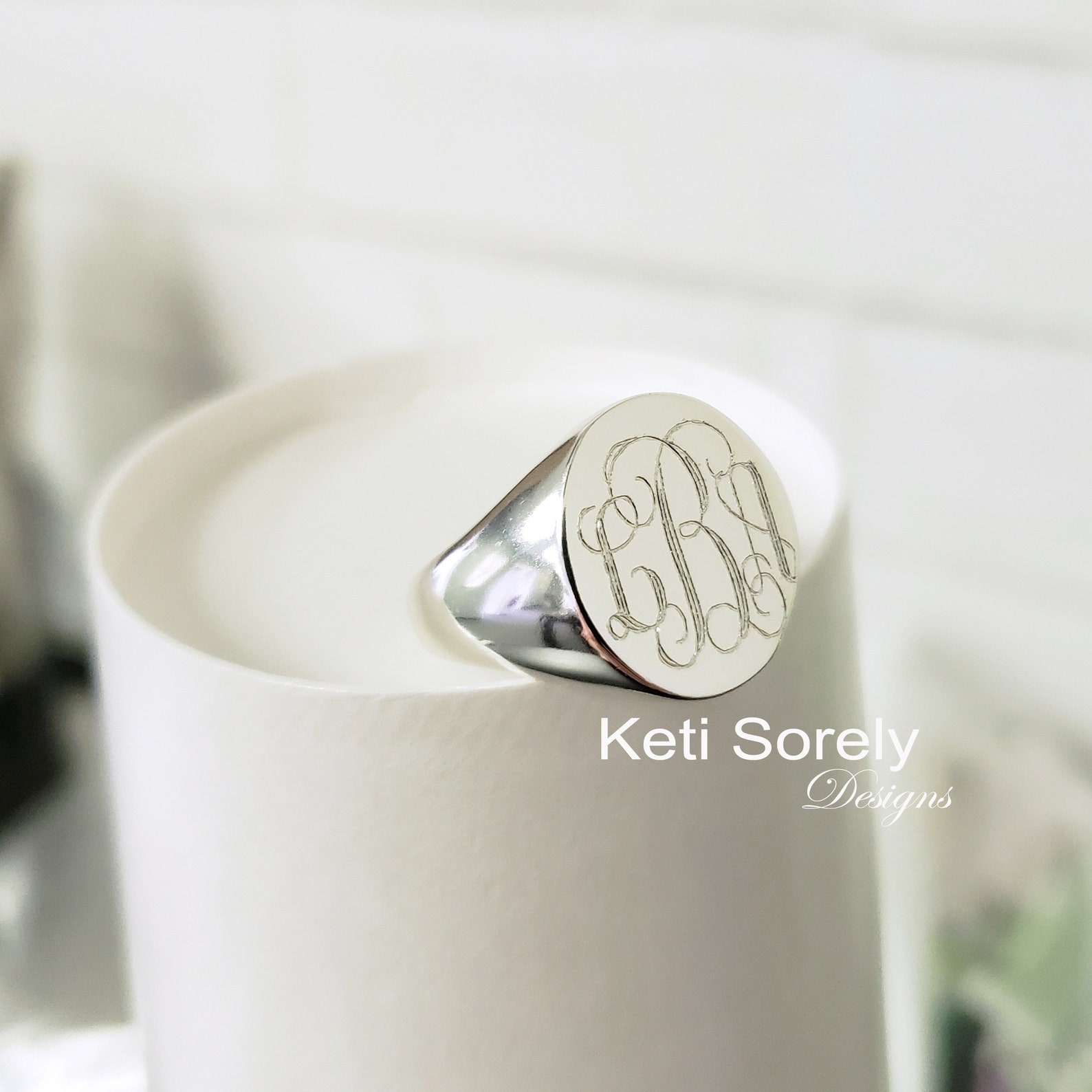 Sterling Silver Large Unisex Oval Signet Ring With Engraved - Etsy